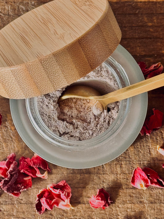 Botanical Clay Face Mask + Exfoliator | Rose, Hibiscus, Neem & White Willow Bark (Tallow-free)