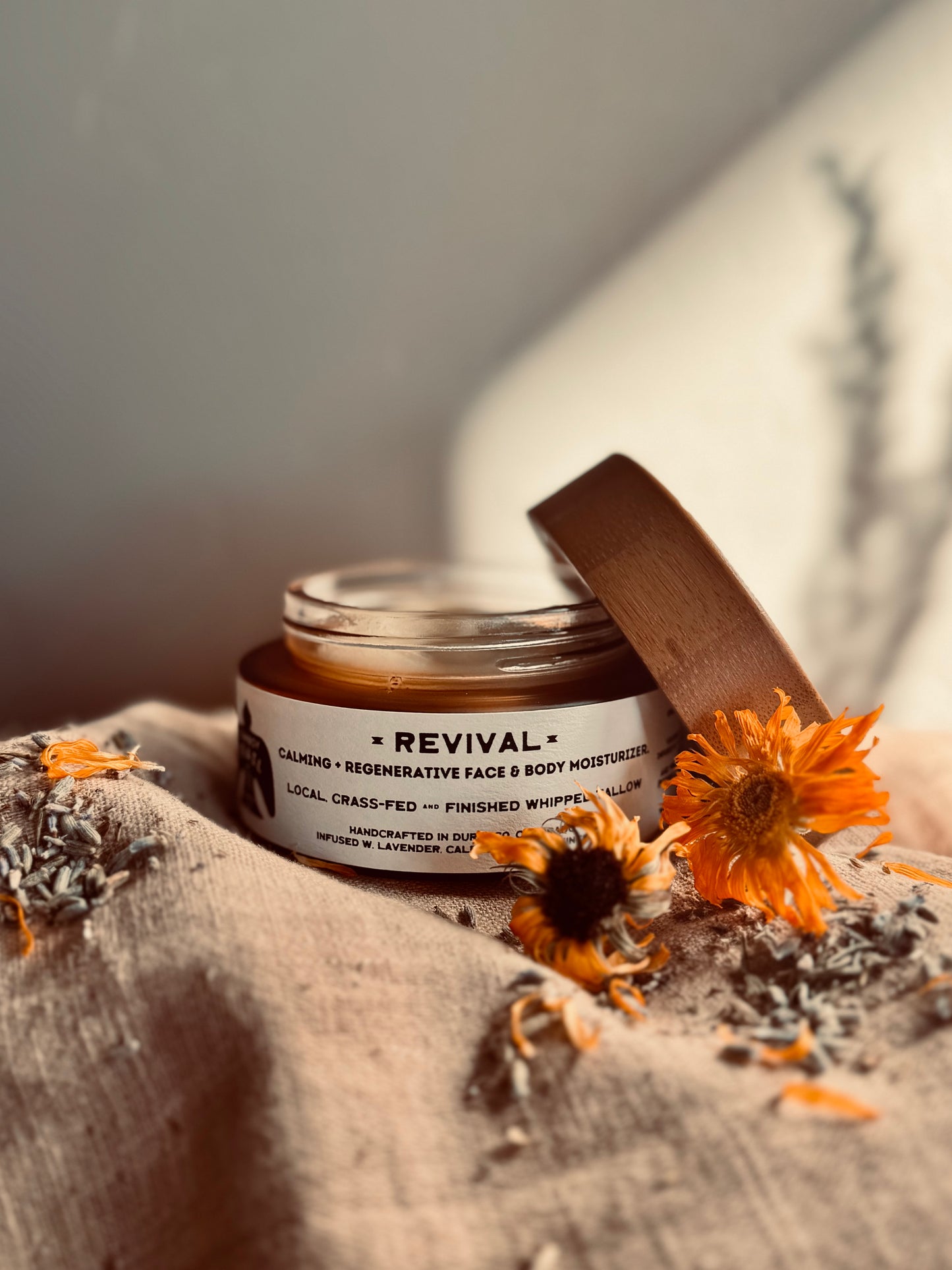 REVIVAL | Calming & Regenerative Whipped Tallow Balm • Lavender, Calendula + Frankincense